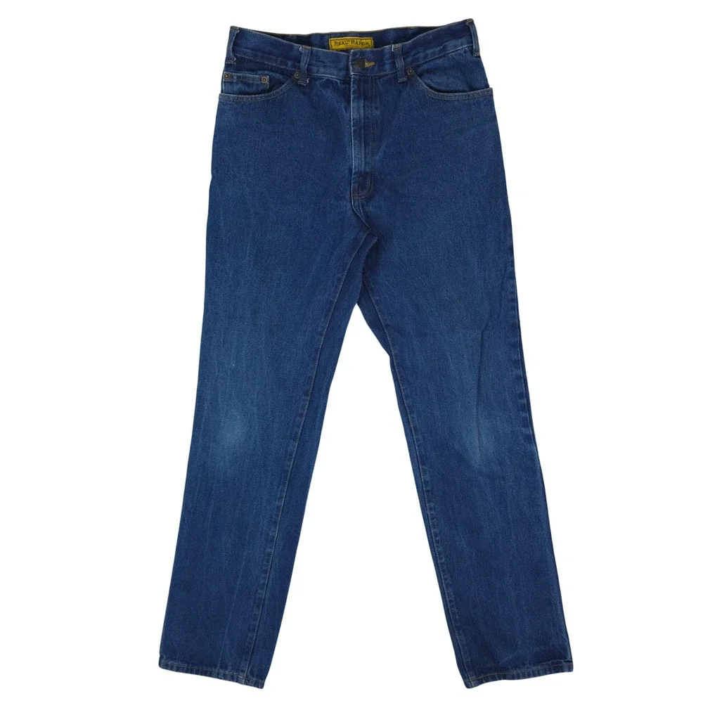 Real Ranch Premium Jeans Mens 33x36 Blue Cotton Denim Straight Leg Workwear
